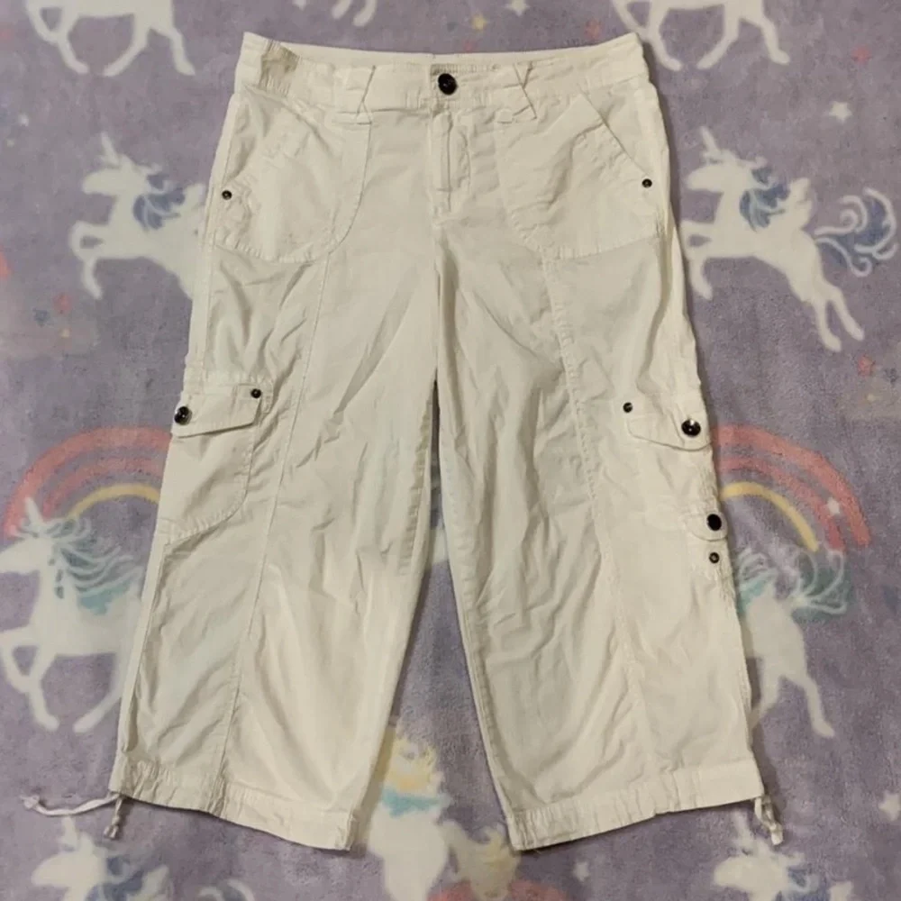 Y2K Cargo Drawstring Capris - Picture 1 of 8